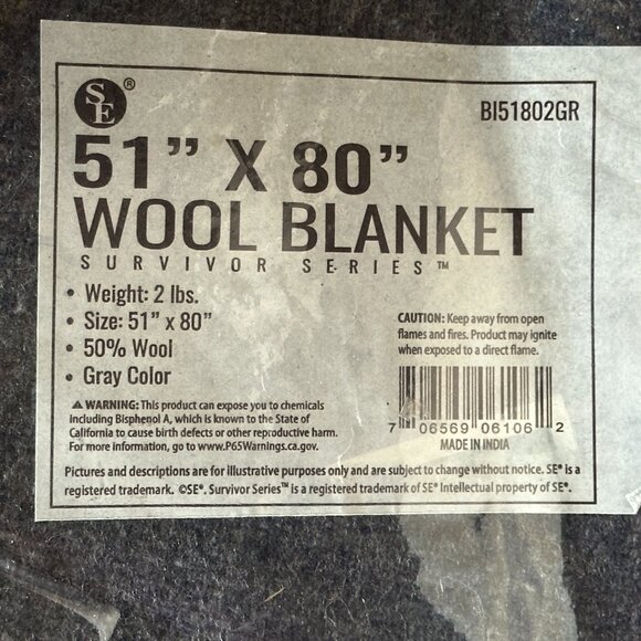 SE Other - NWT SE 51" x 80" Wool Blanket Survivor Series